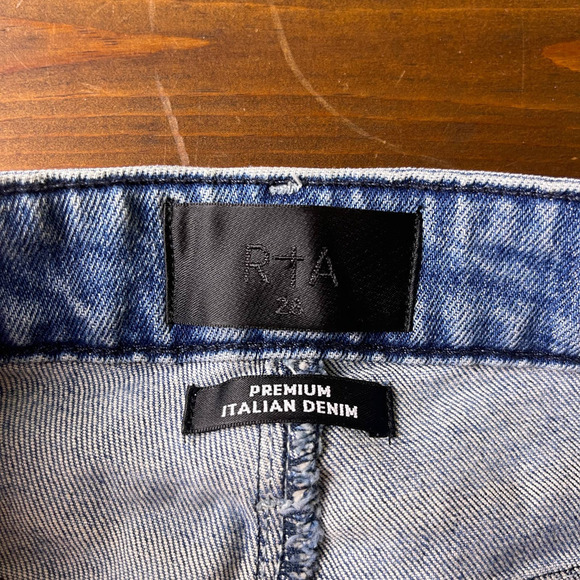 RtA Brand Brandi High Rise Kick Flare Crop Jeans Medium Blue Wash Womens 28 NEW - Picture 6 of 13